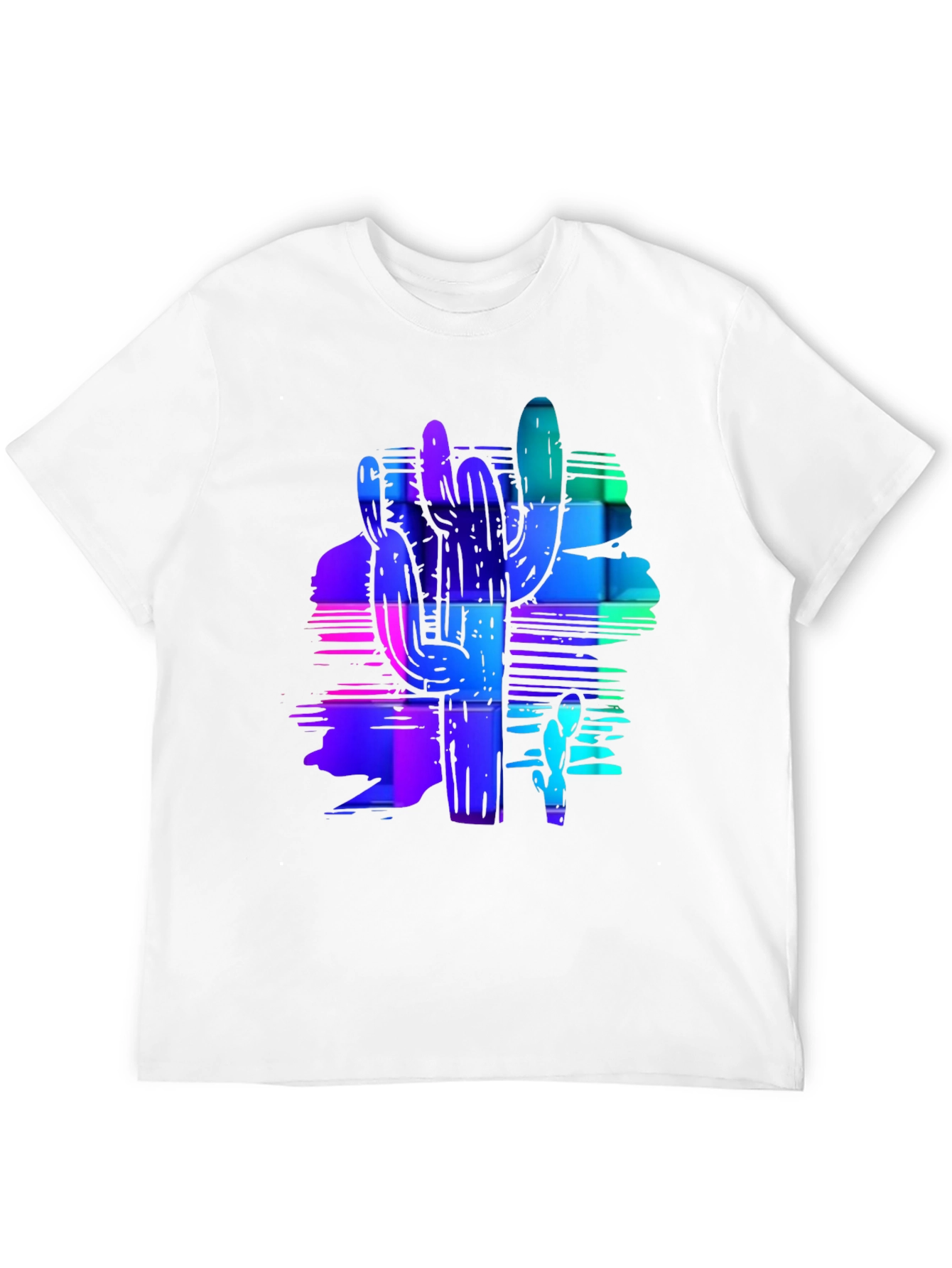 Neon Cactus Graphic Tee - Trendy Desert Style