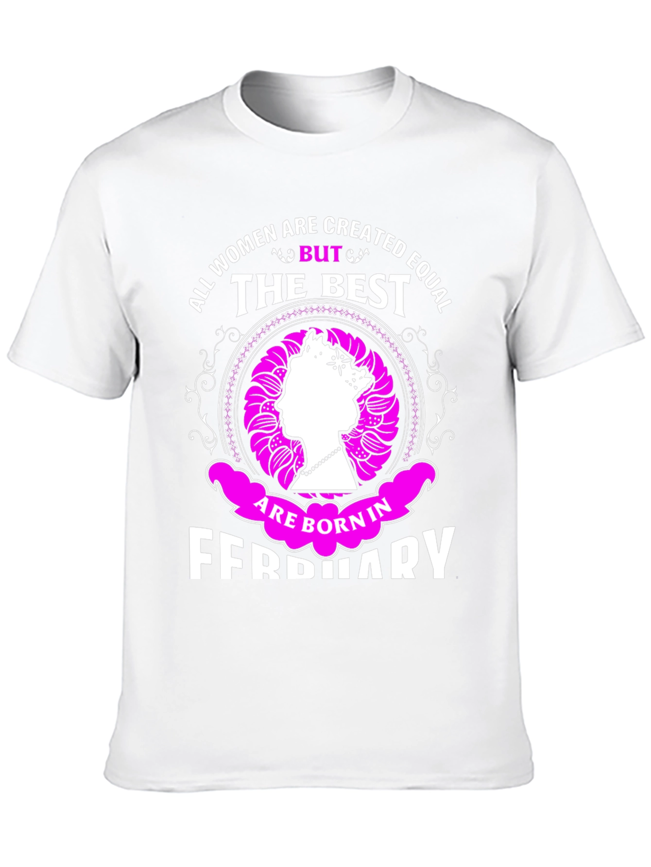 Women Born in February T-Shirt Queen Silhouette Tee