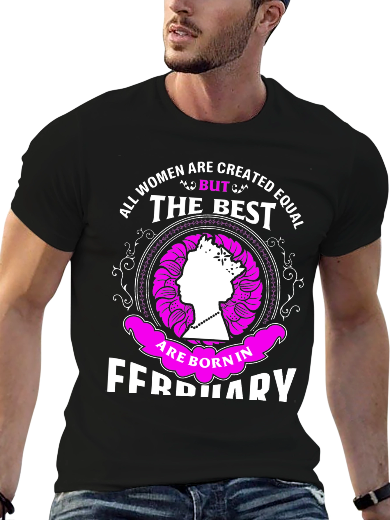 Women Born in February T-Shirt Queen Silhouette Tee