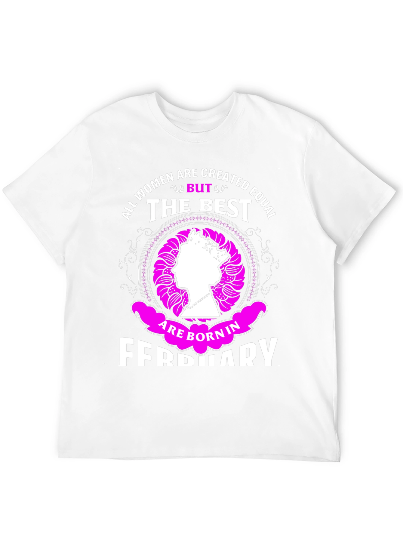 Women Born in February T-Shirt Queen Silhouette Tee