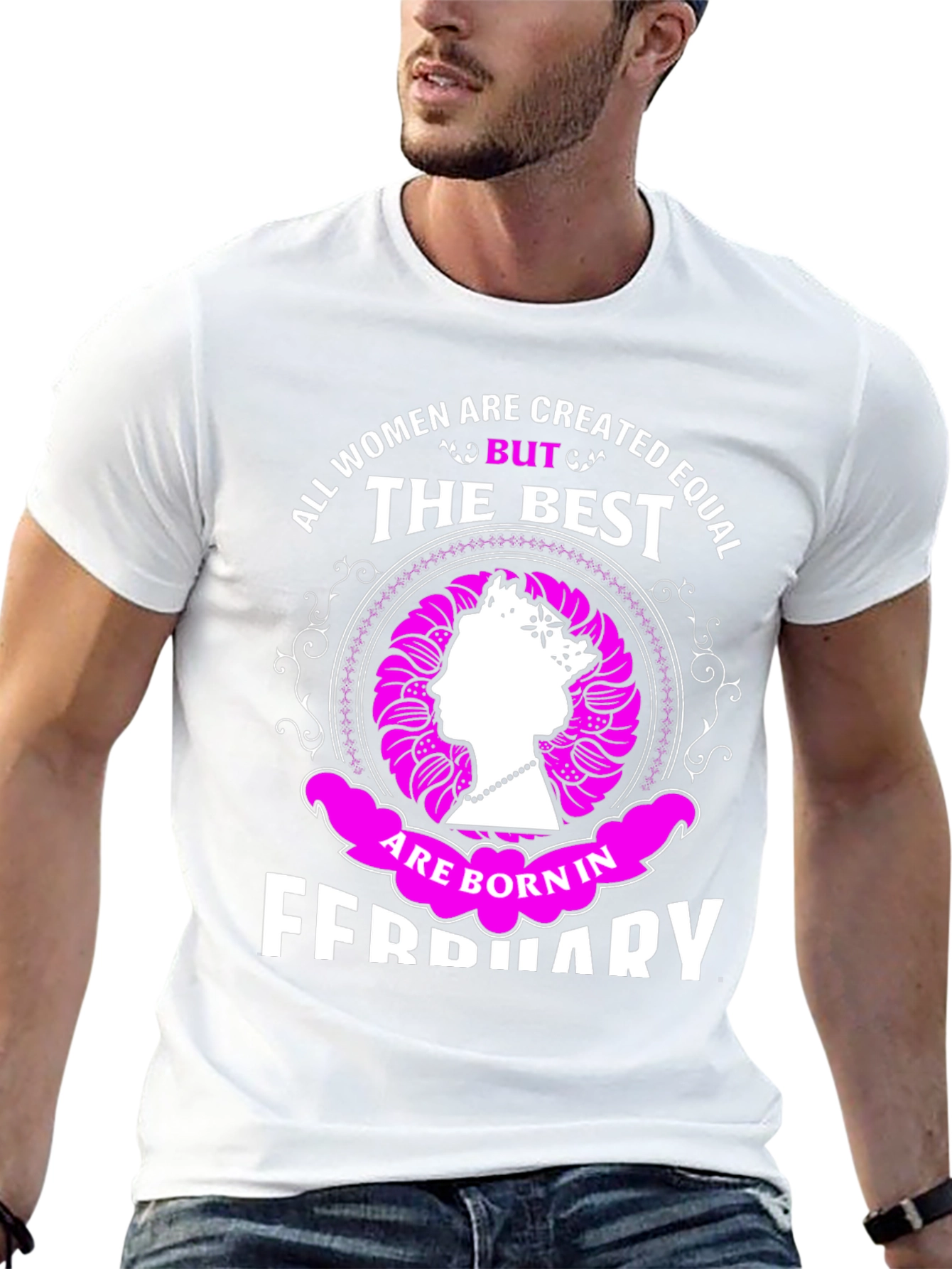 Women Born in February T-Shirt Queen Silhouette Tee