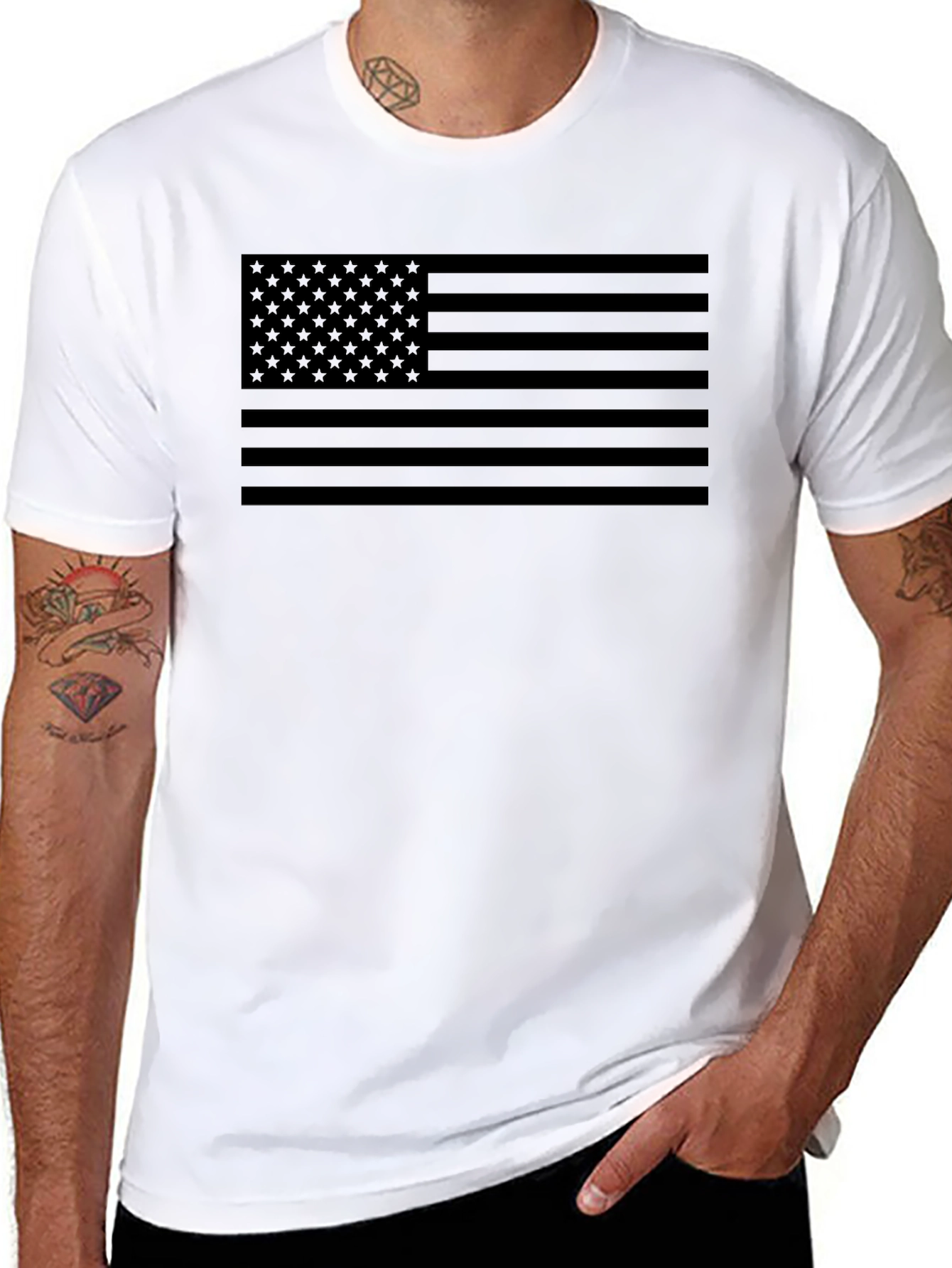 Stealth American Flag Black T-Shirt