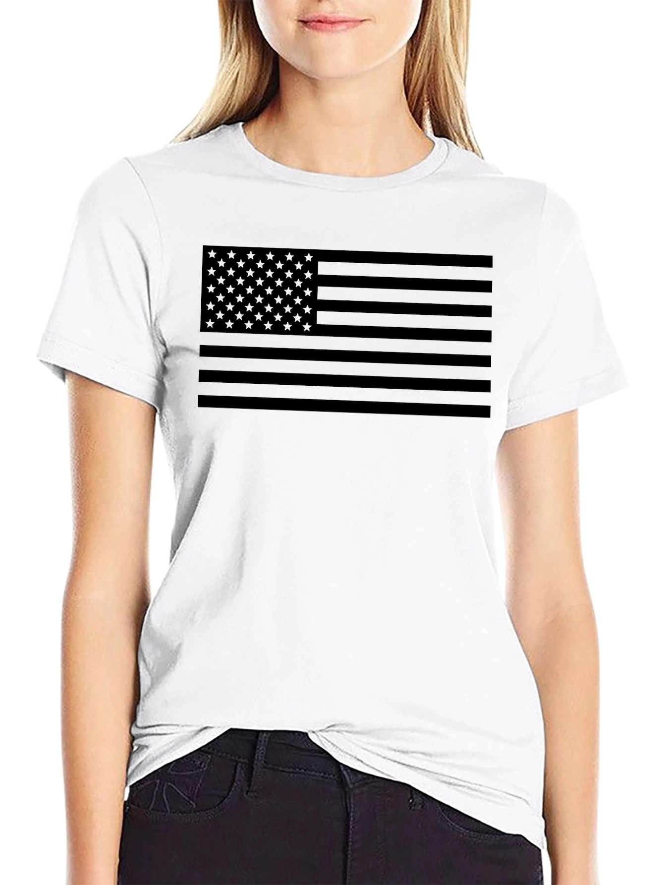 Stealth American Flag Black T-Shirt