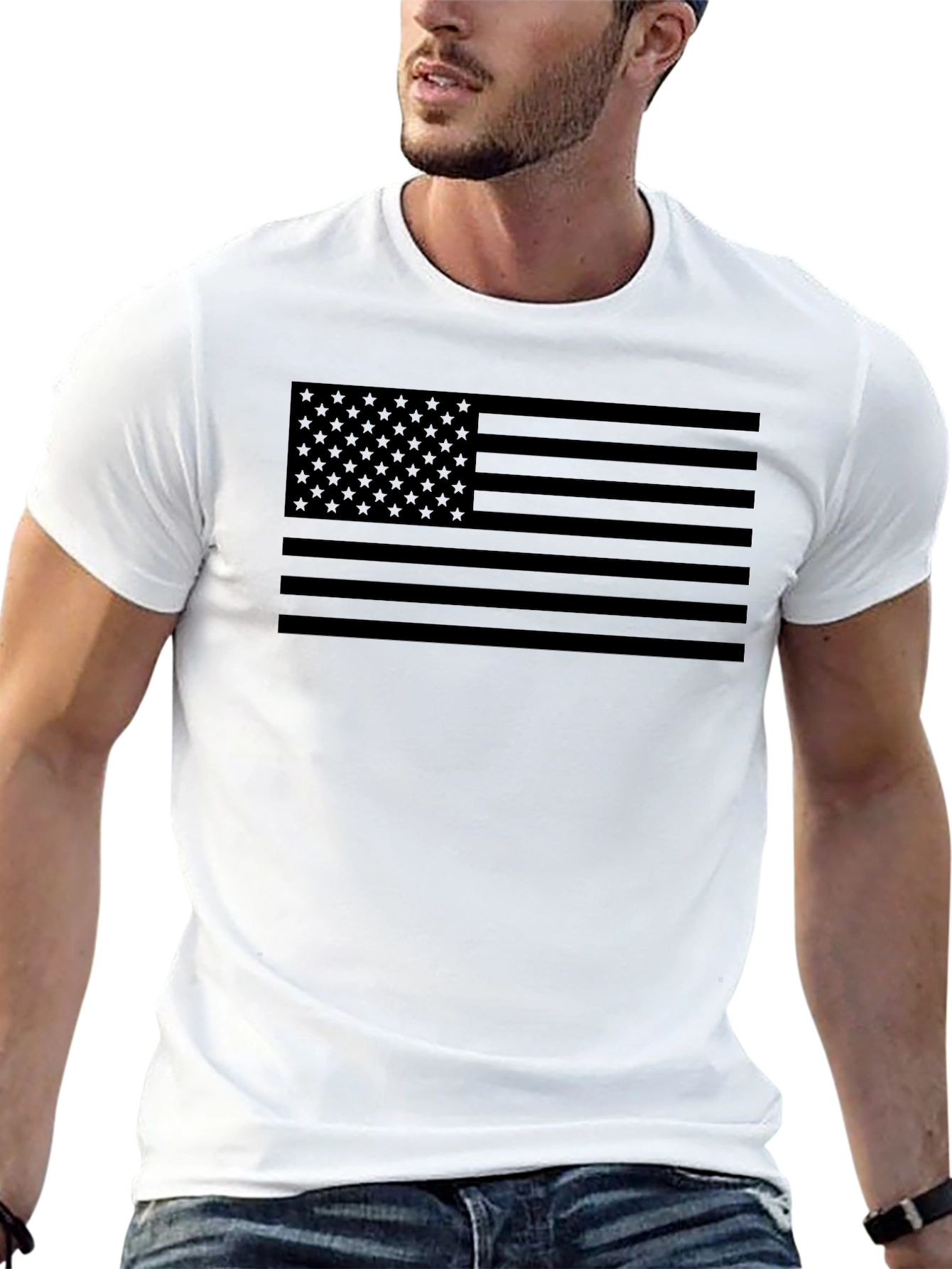 Stealth American Flag Black T-Shirt