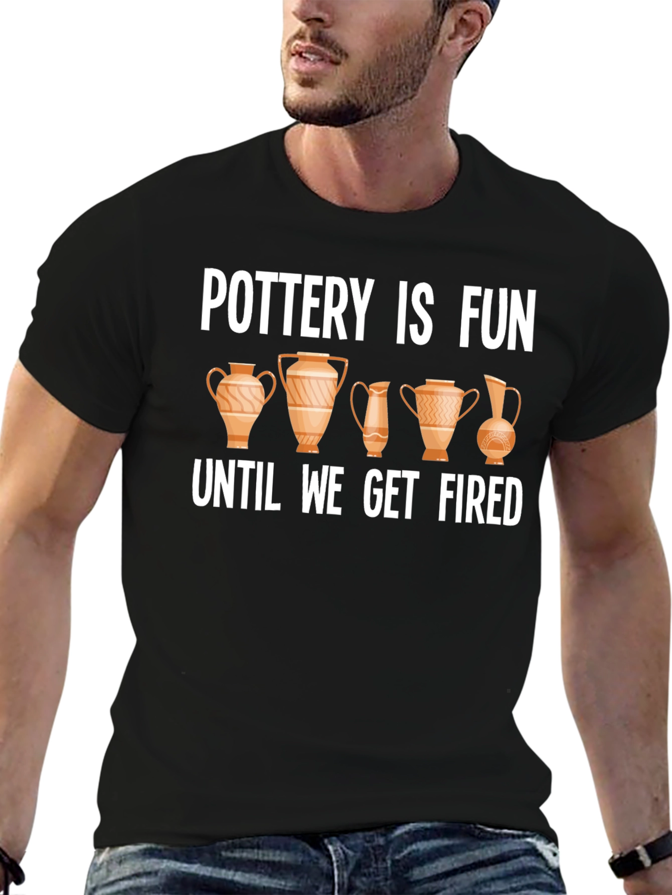 Pottery Is Fun Mens Black T-Shirt