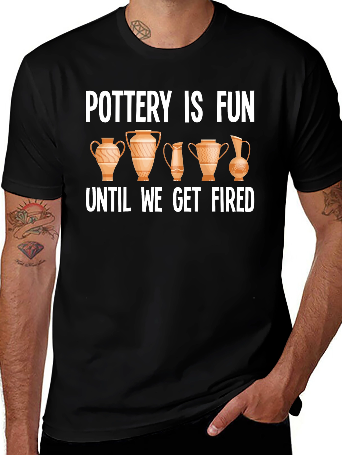 Pottery Is Fun Mens Black T-Shirt