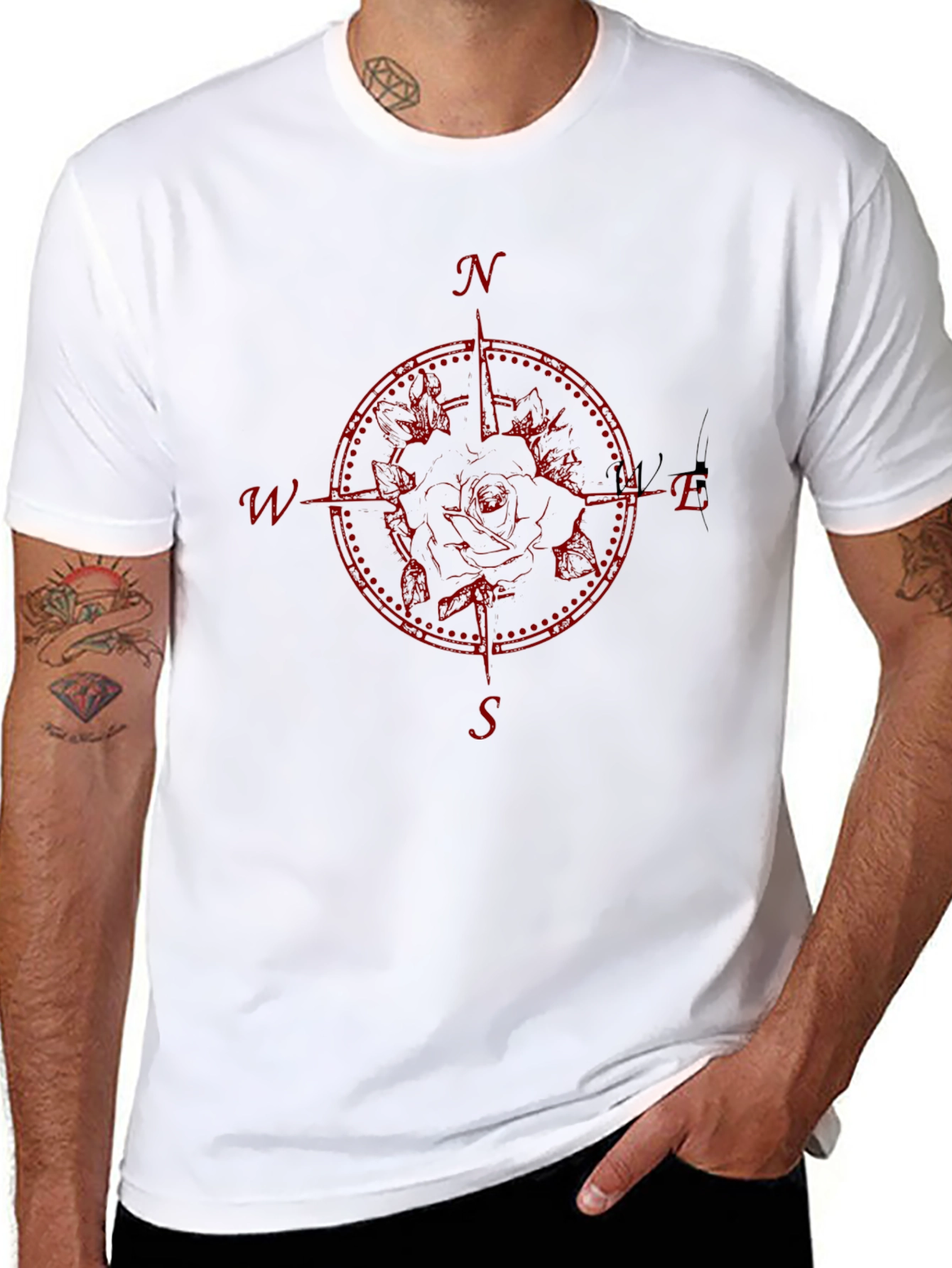 Compass Rose Graphic Tee - Mens Black T-Shirt