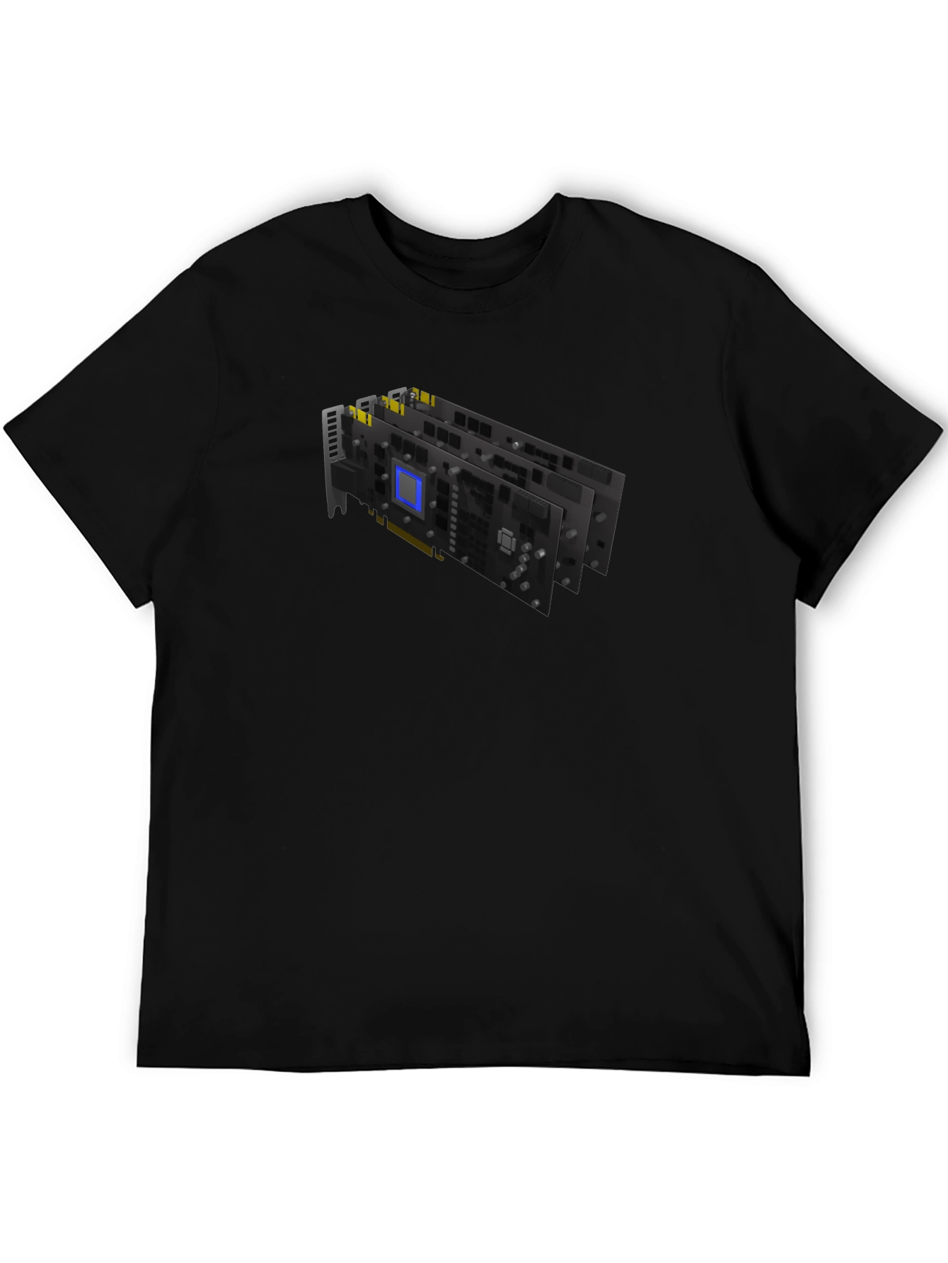 Graphic Card Printed Black T-Shirt - Gamer Style