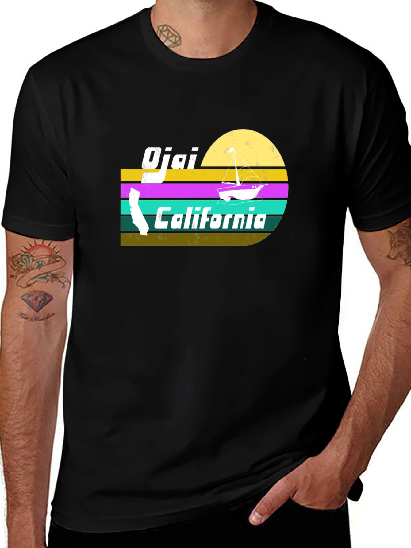 Ojai California Retro Sunset T-Shirt