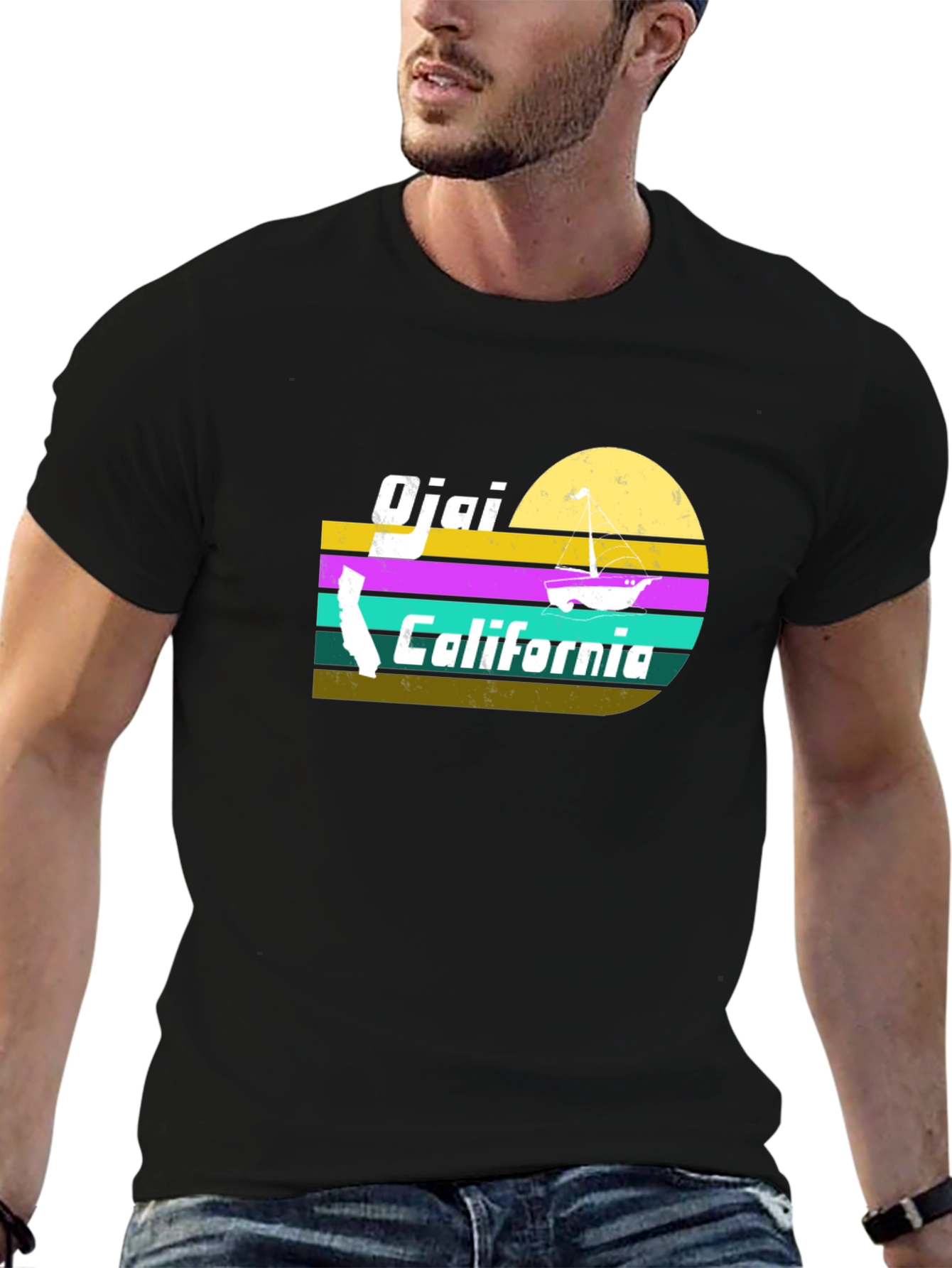 Ojai California Retro Sunset T-Shirt