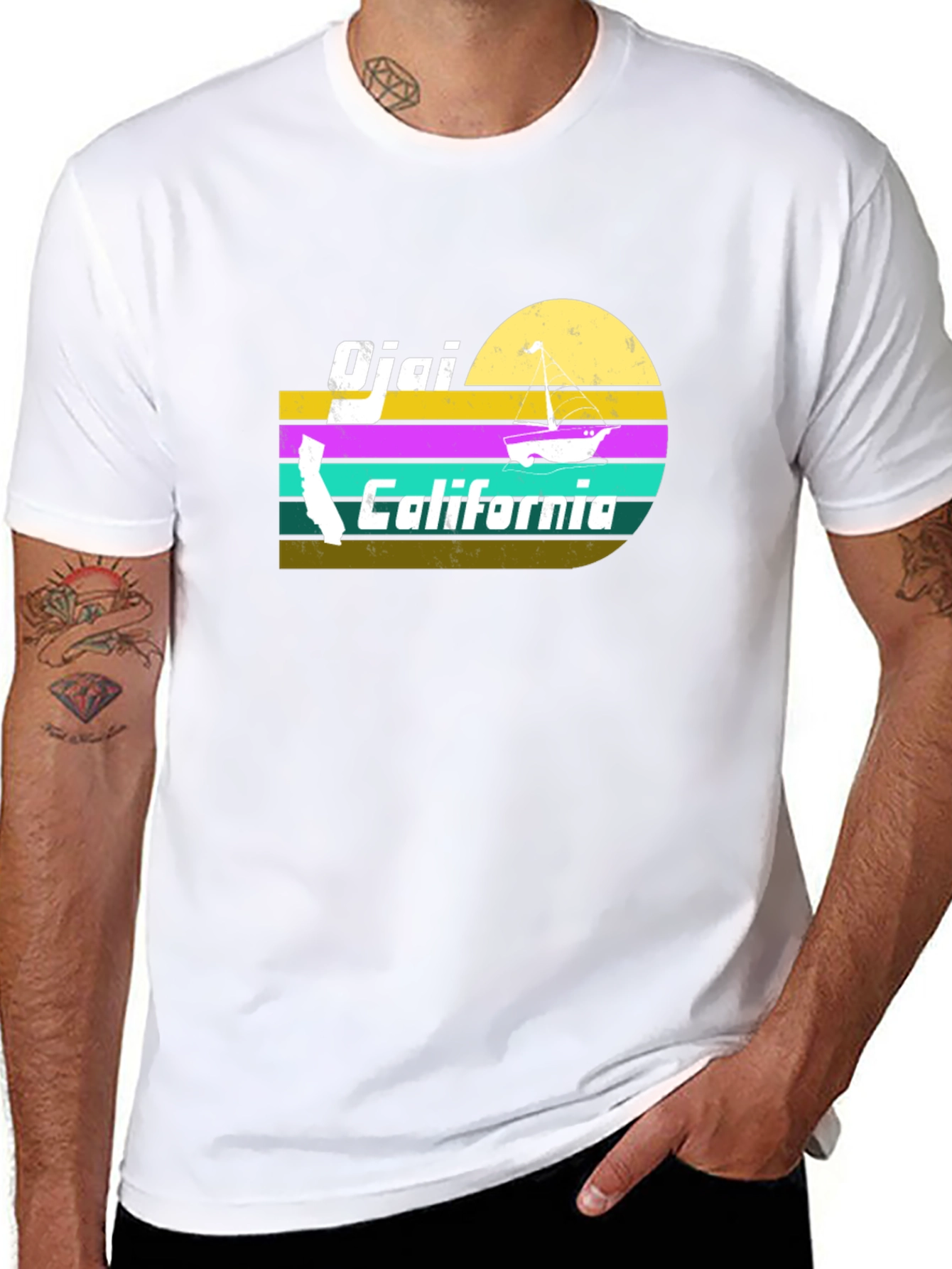 Ojai California Retro Sunset T-Shirt