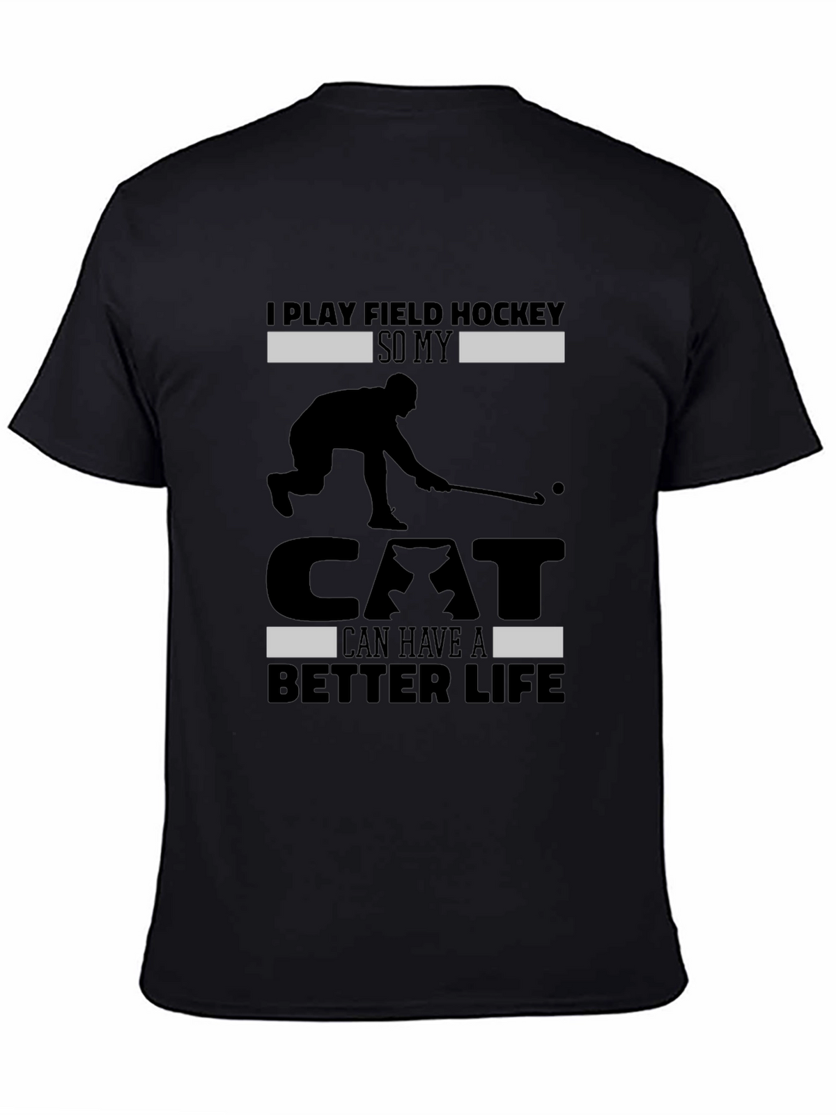 Funny Field Hockey Cat Lover T-Shirt