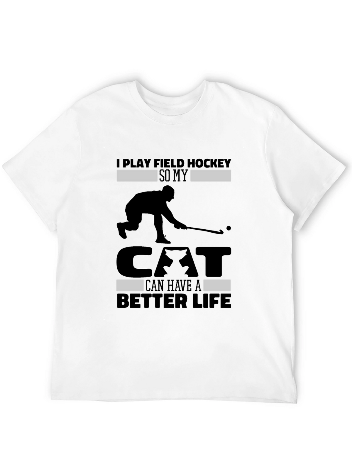 Funny Field Hockey Cat Lover T-Shirt