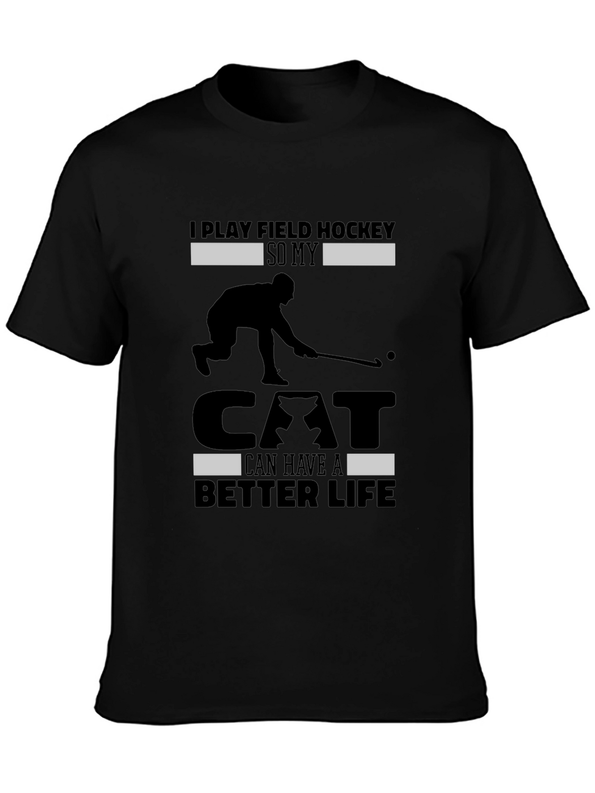 Funny Field Hockey Cat Lover T-Shirt