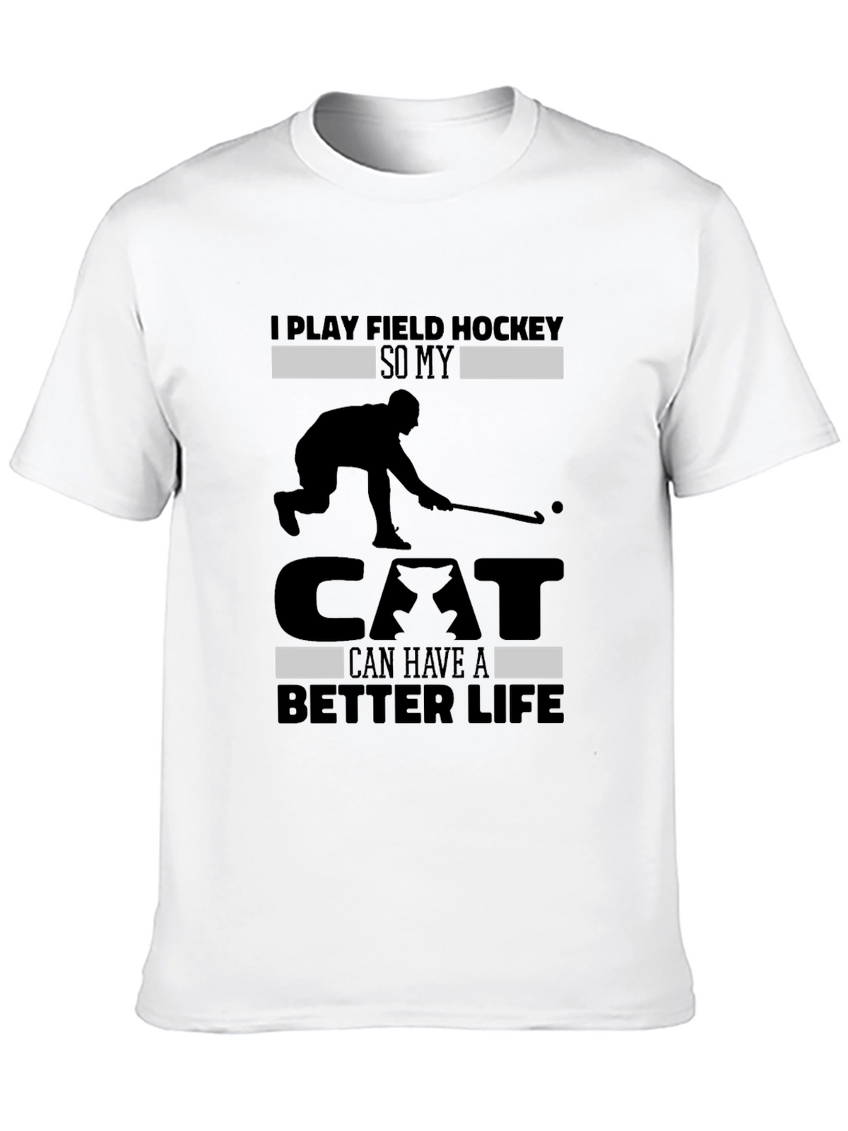 Funny Field Hockey Cat Lover T-Shirt