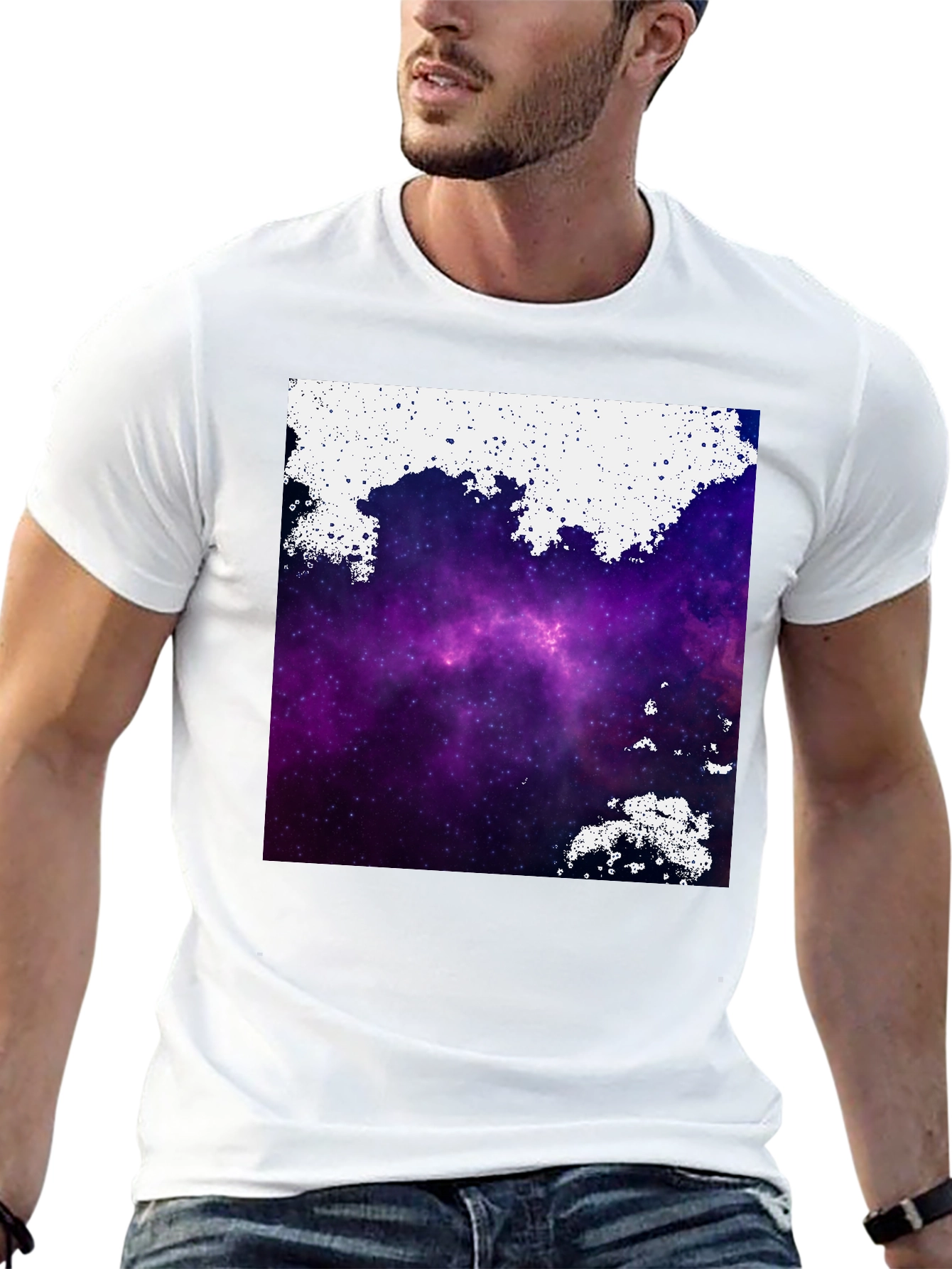 Galaxy Print Black T-Shirt