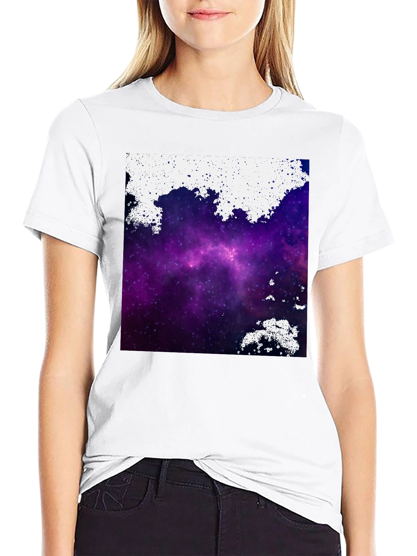 Galaxy Print Black T-Shirt