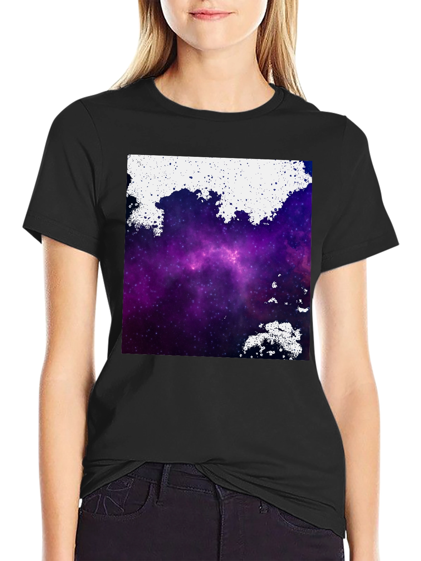 Galaxy Print Black T-Shirt