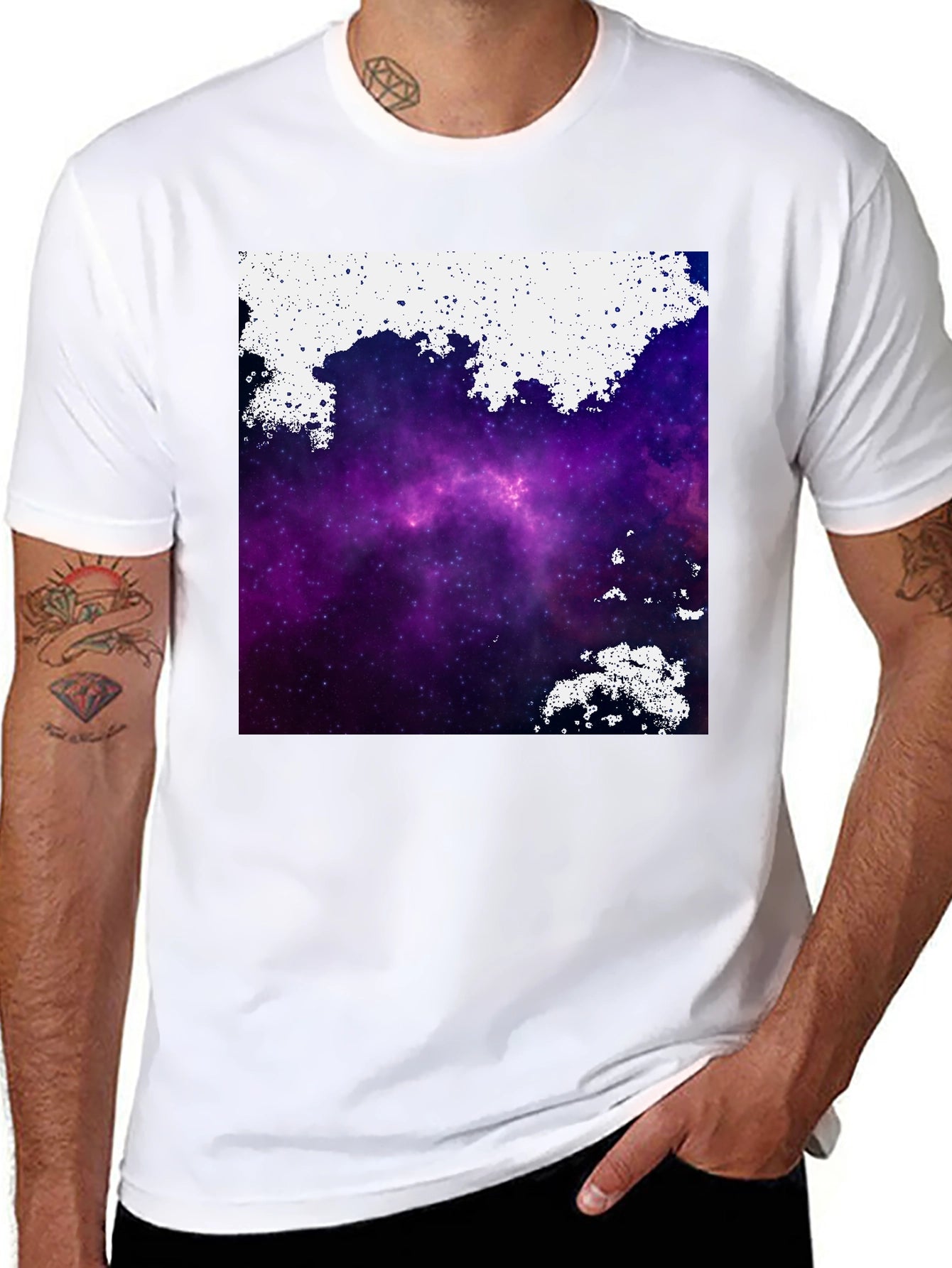 Galaxy Print Black T-Shirt