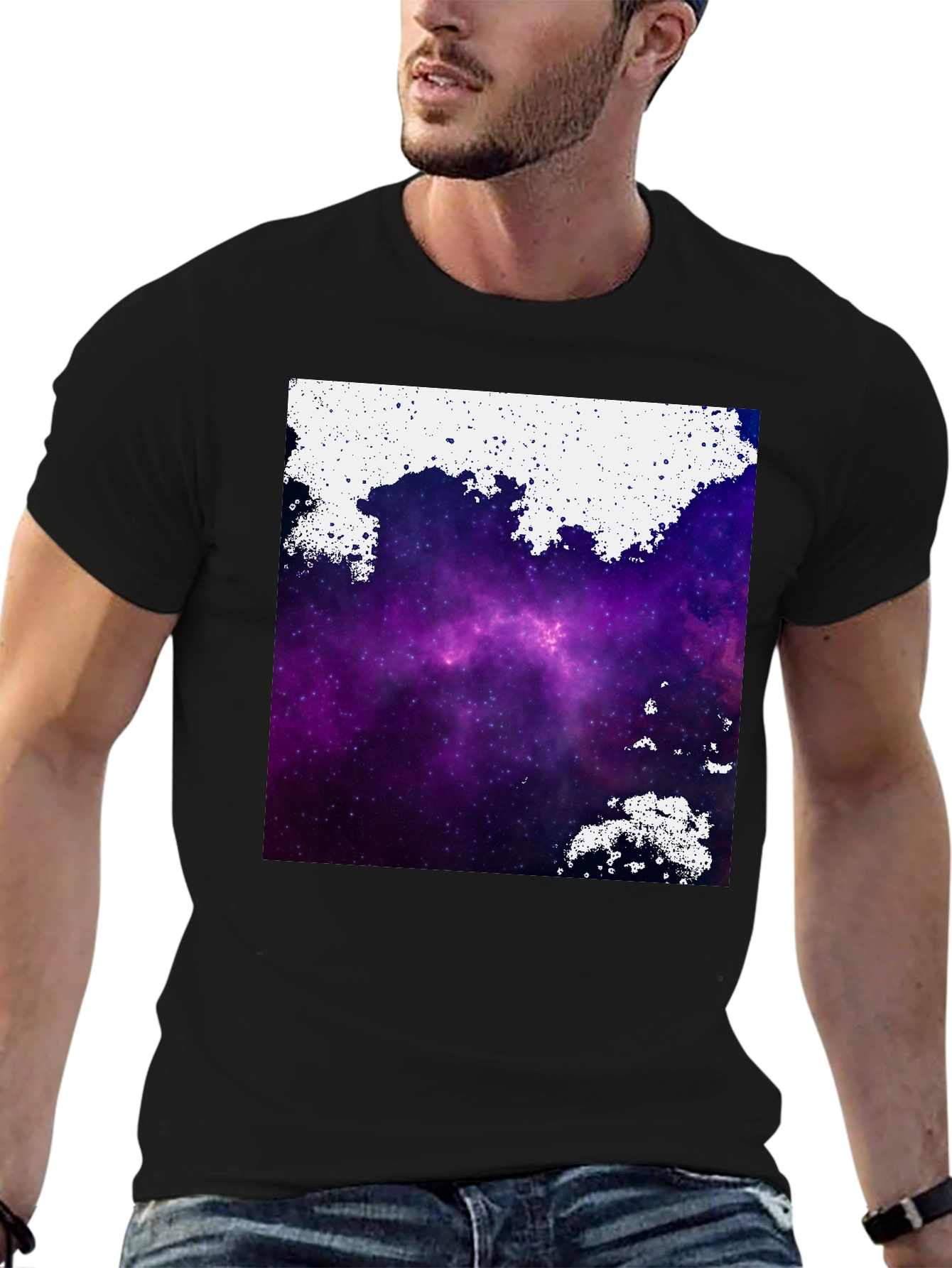 Galaxy Print Black T-Shirt