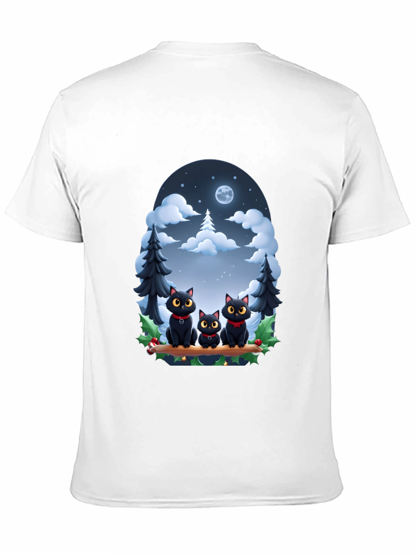 Black Cat Christmas T-Shirt