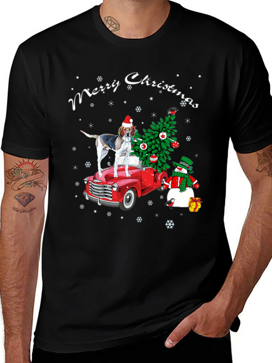 Christmas Dog on Truck T-Shirt