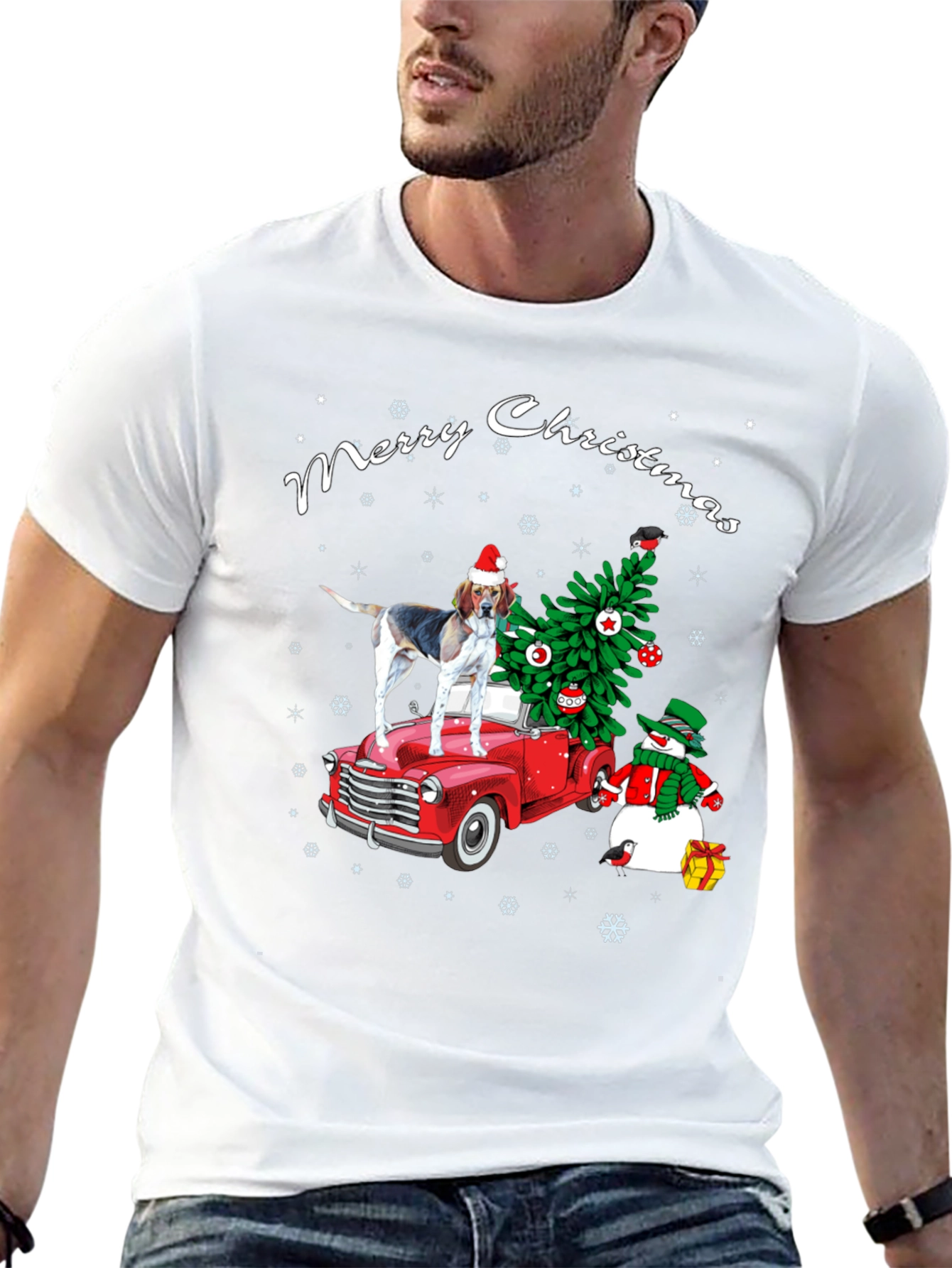 Christmas Dog on Truck T-Shirt