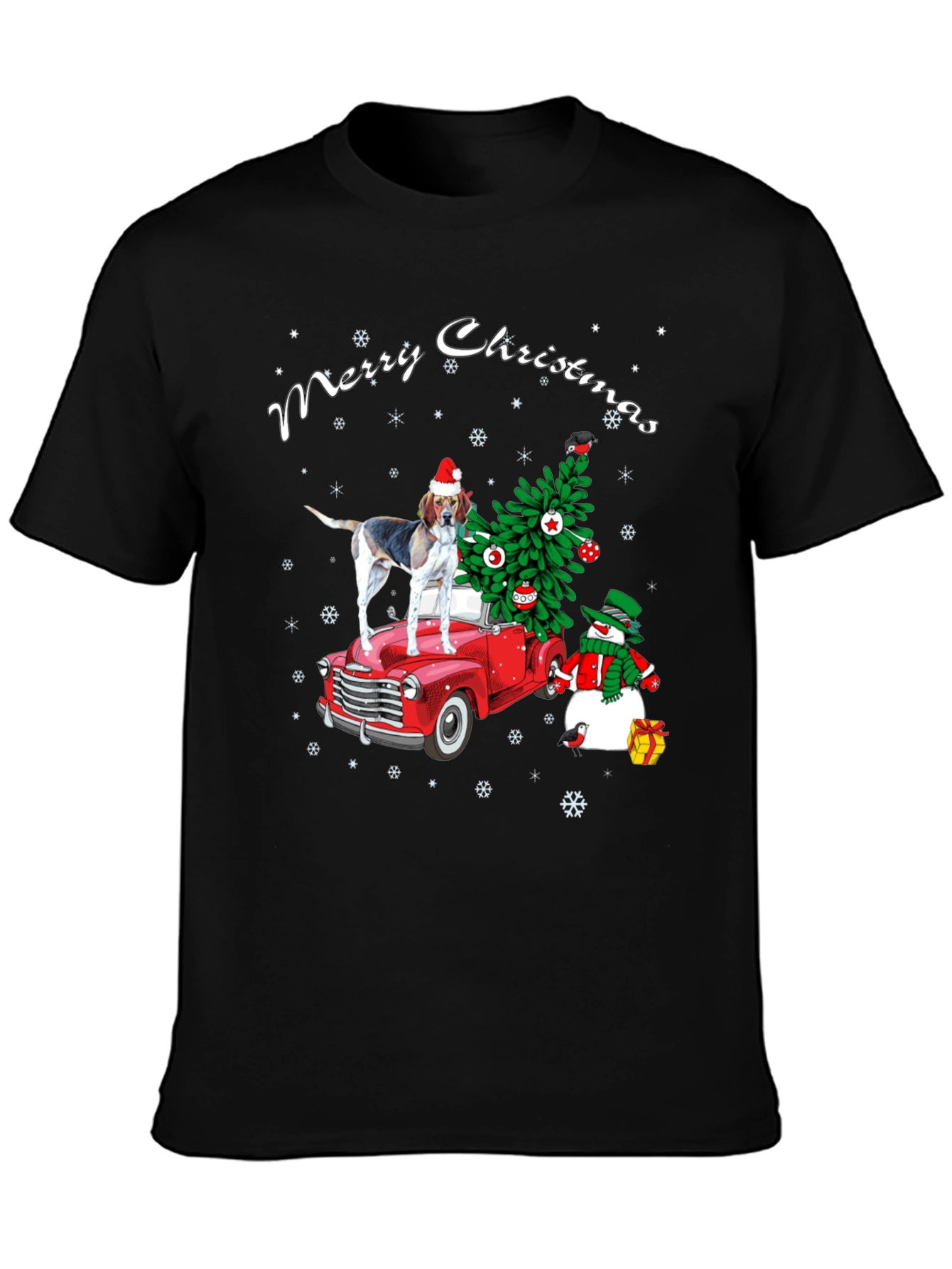Christmas Dog on Truck T-Shirt
