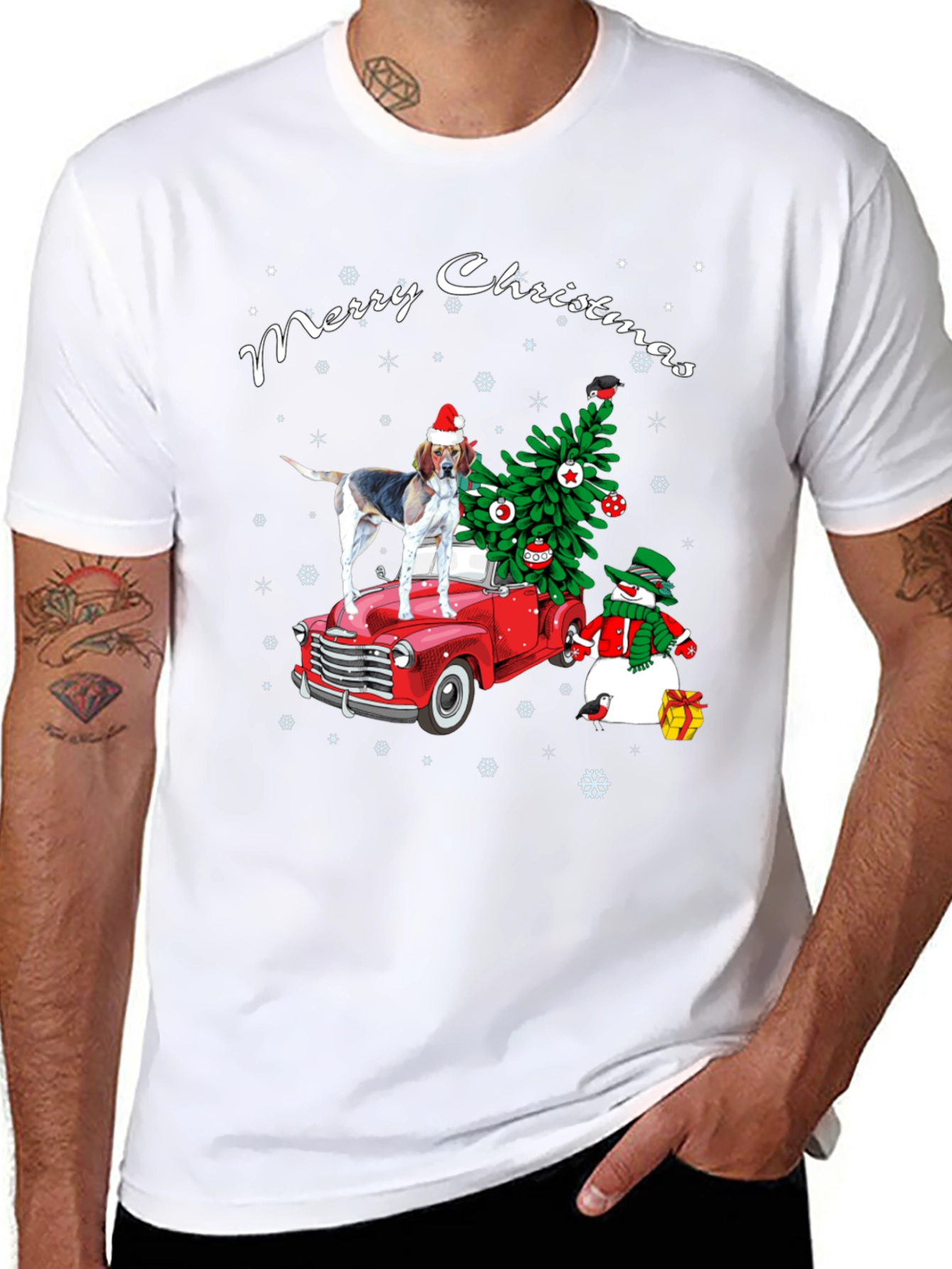 Christmas Dog on Truck T-Shirt