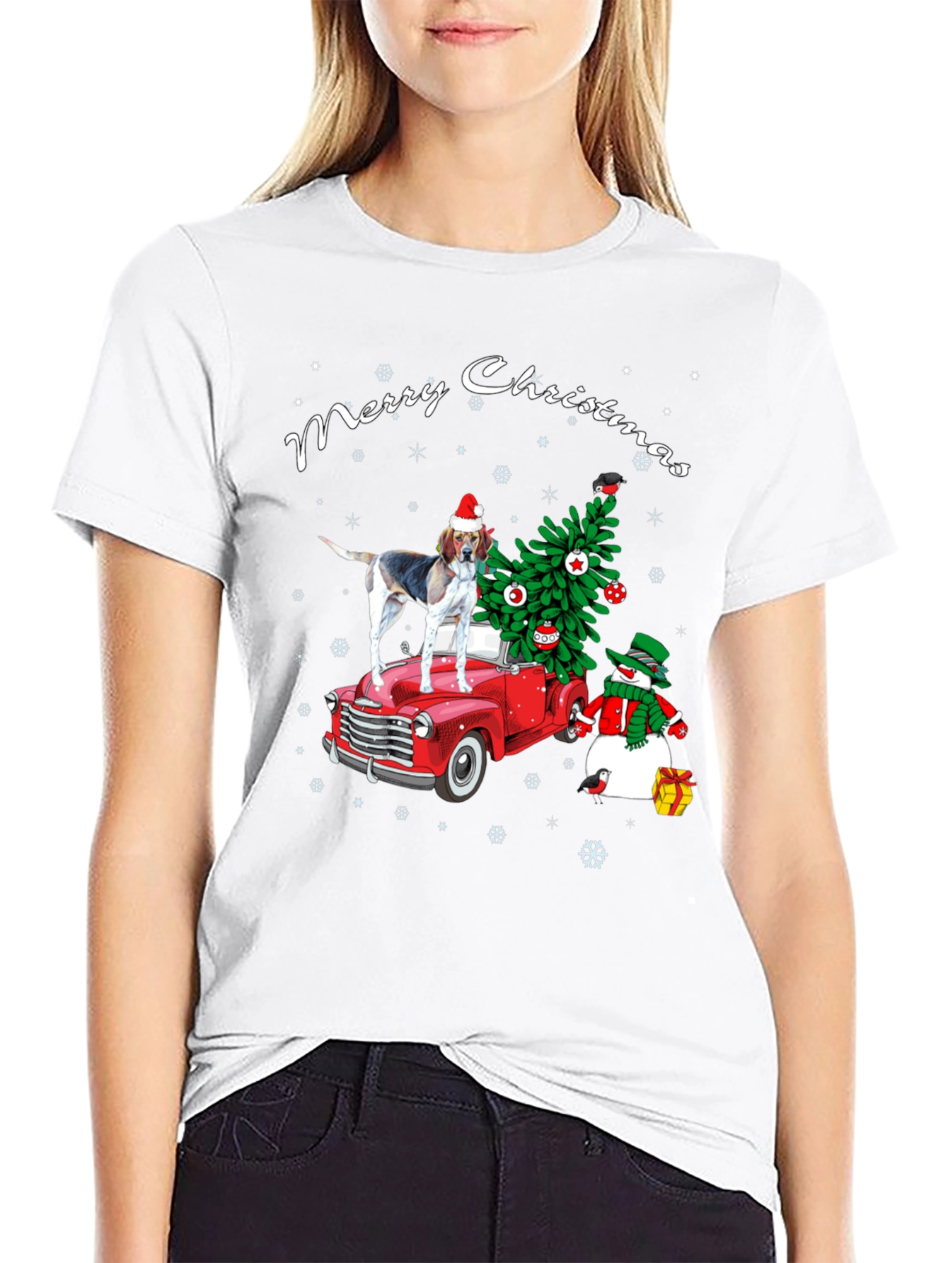 Christmas Dog on Truck T-Shirt