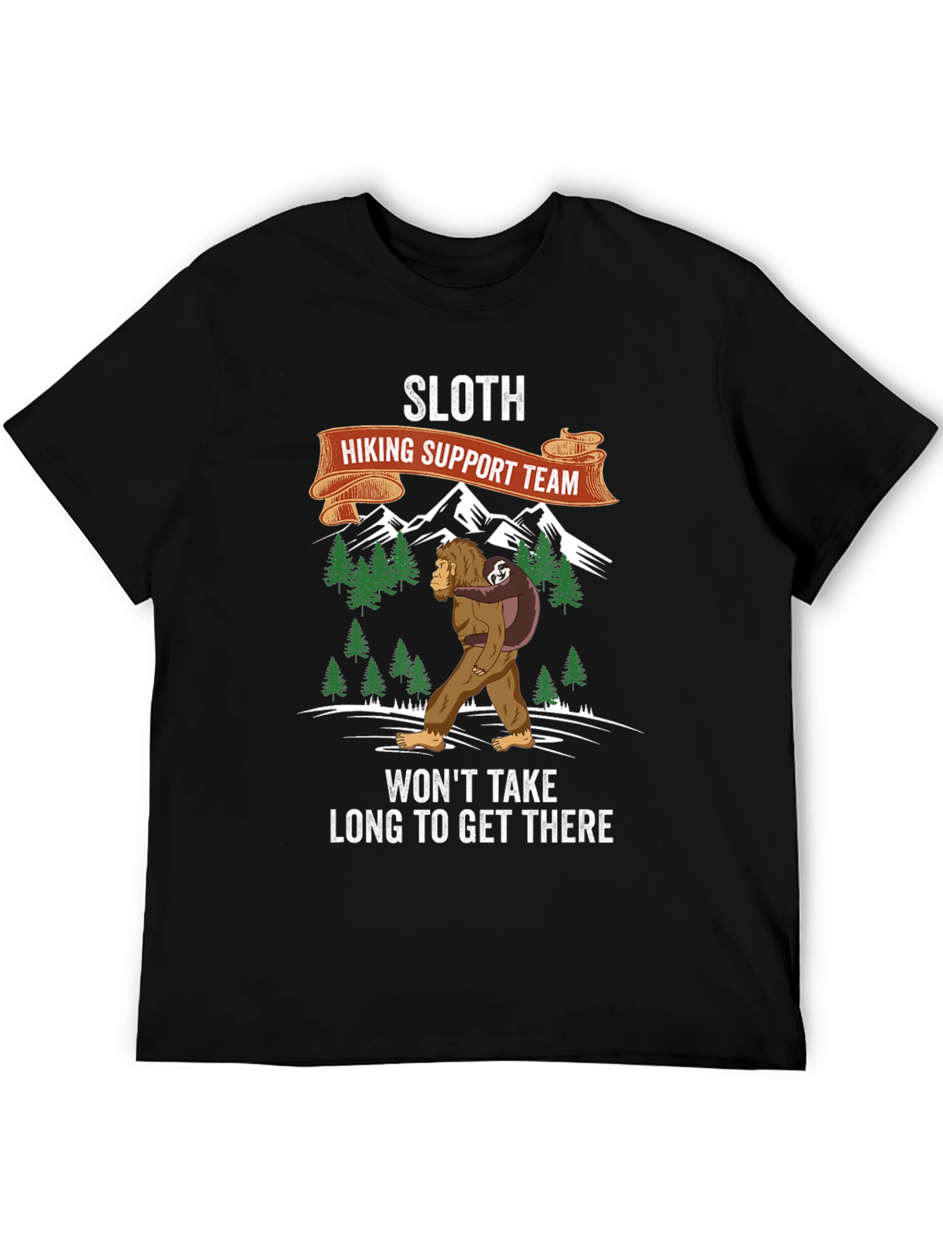 Sloth Hiking Support Team Graphic Tee
