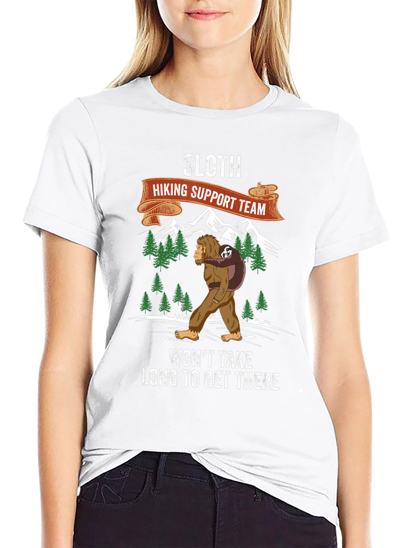 Sloth Hiking Support Team Graphic Tee