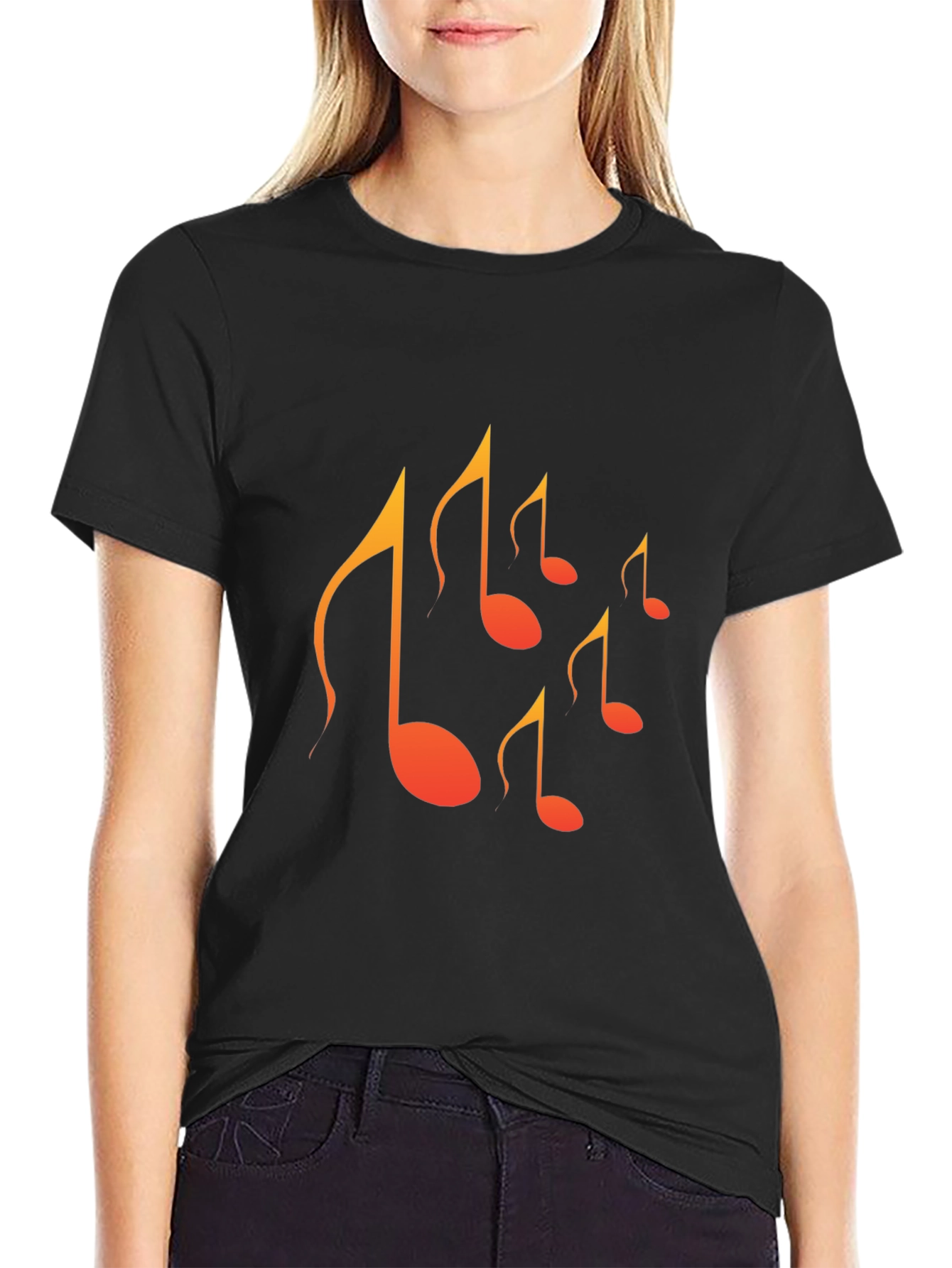 Musical Note Graphic Tee - Mens Black T-Shirt