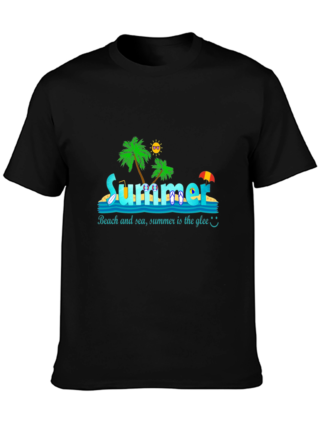 Summer Beach T-Shirt: Palm Trees & Sun