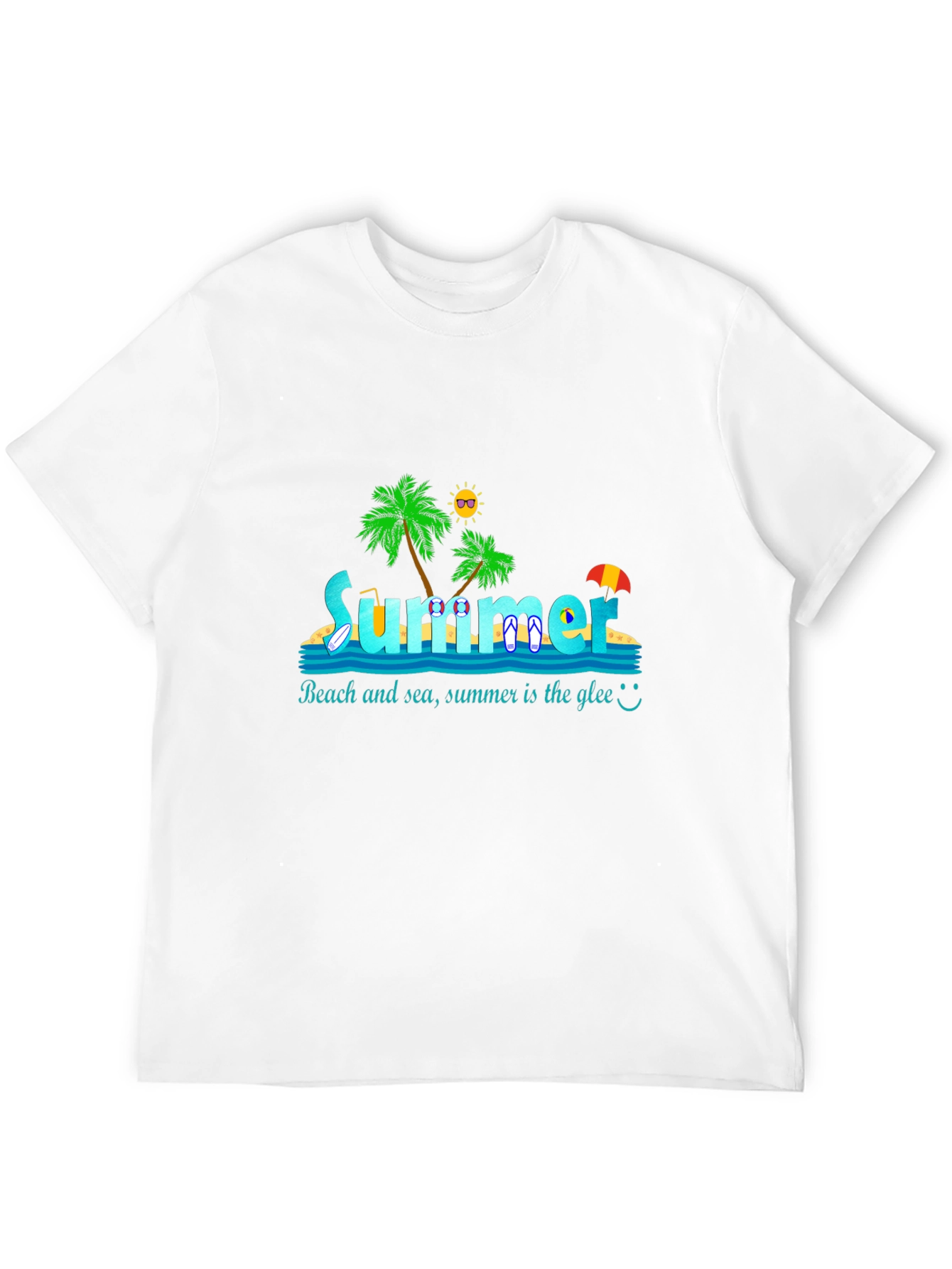 Summer Beach T-Shirt: Palm Trees & Sun