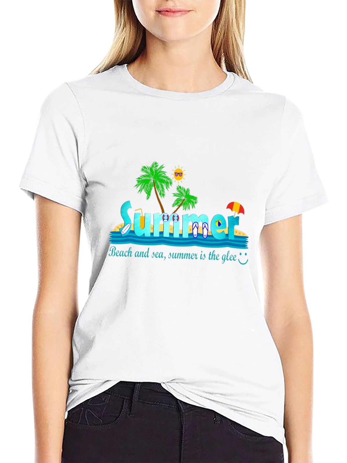 Summer Beach T-Shirt: Palm Trees & Sun