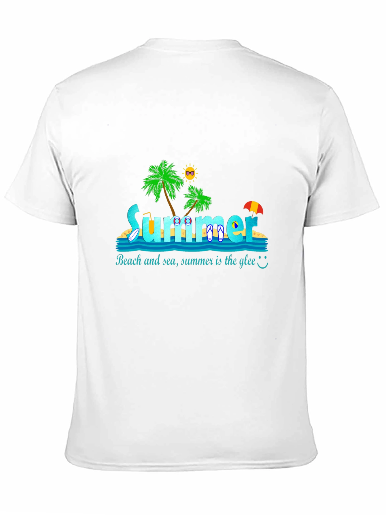Summer Beach T-Shirt: Palm Trees & Sun