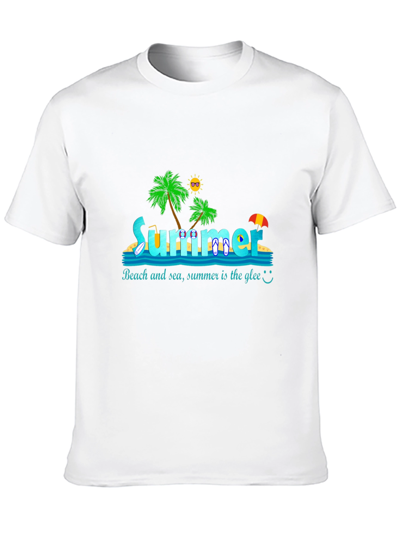 Summer Beach T-Shirt: Palm Trees & Sun
