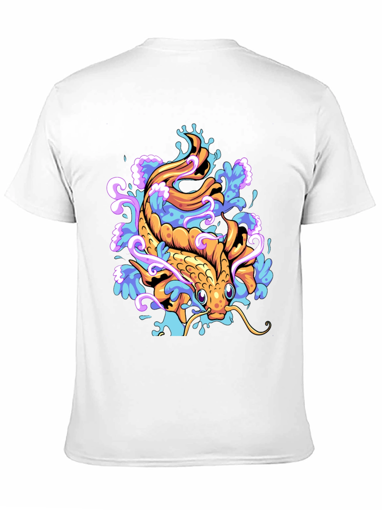 Koi Fish Graphic Tee - Black Cotton Blend