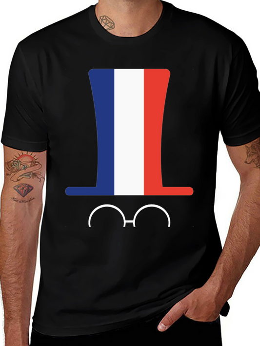 French Flag Hat & Glasses T-Shirt