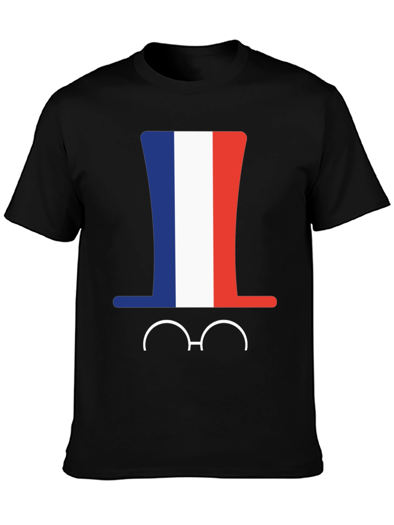 French Flag Hat & Glasses T-Shirt
