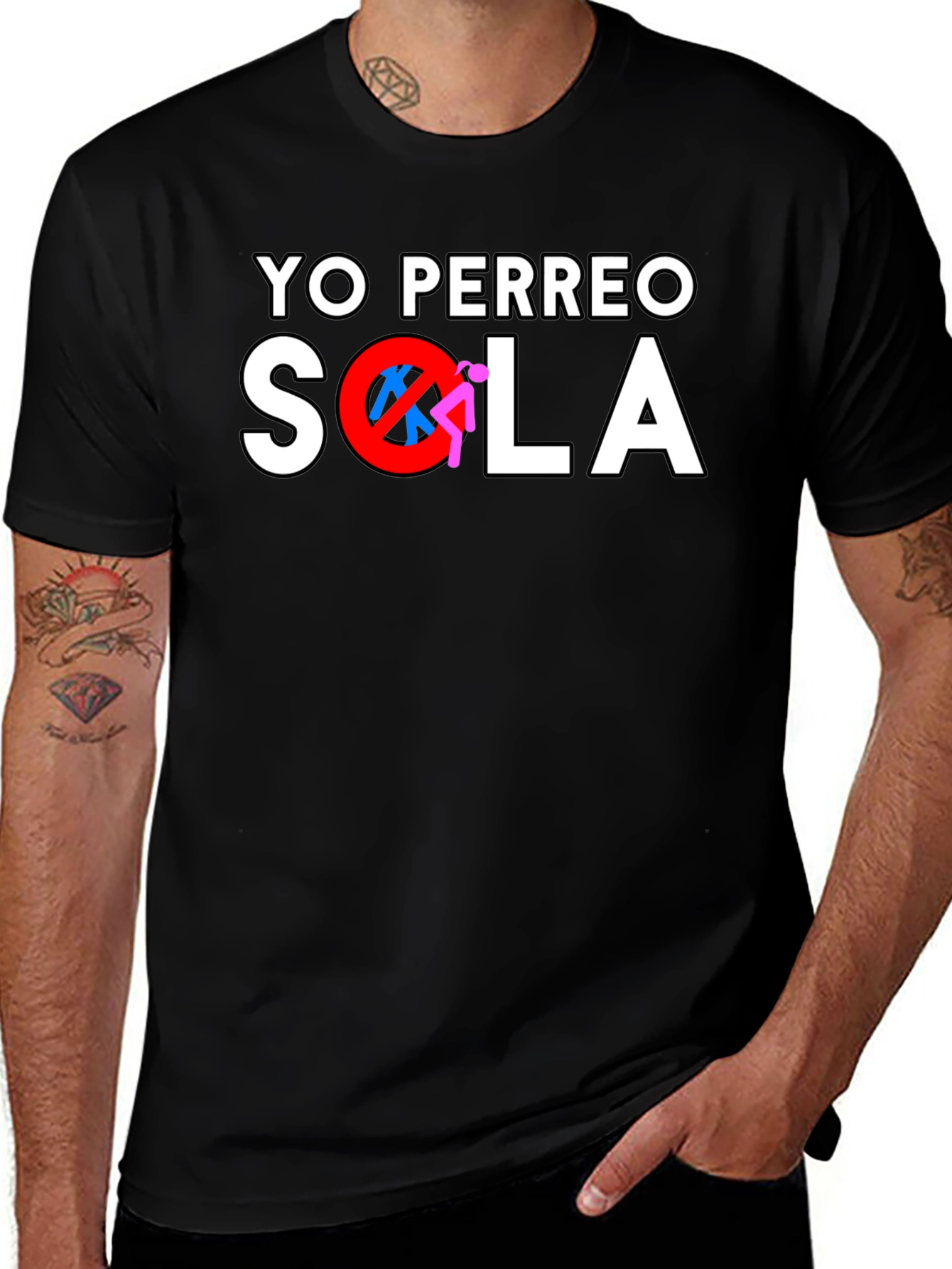 Yo Perreo Sola Graphic Tee - Black Cotton Shirt