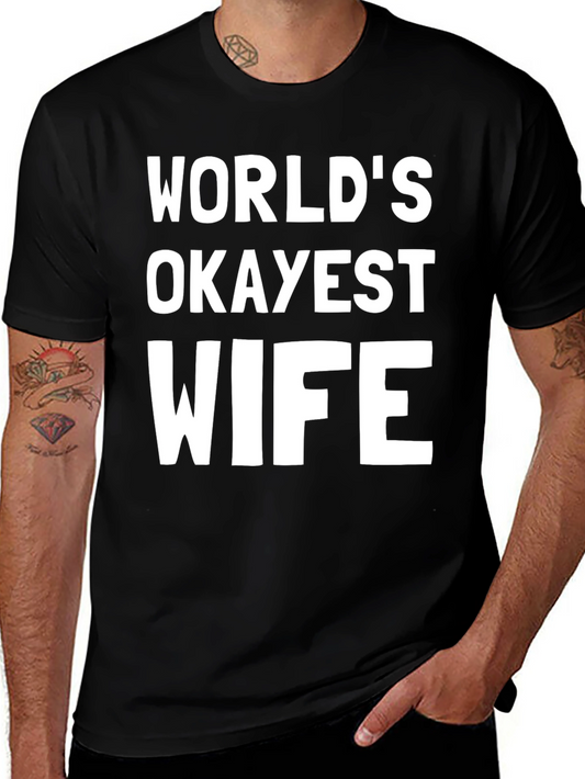 Worlds Okayest Wife Black Graphic Tee