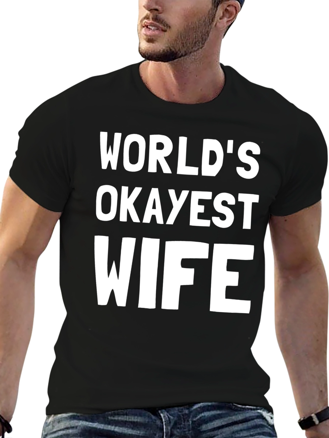 Worlds Okayest Wife Black Graphic Tee