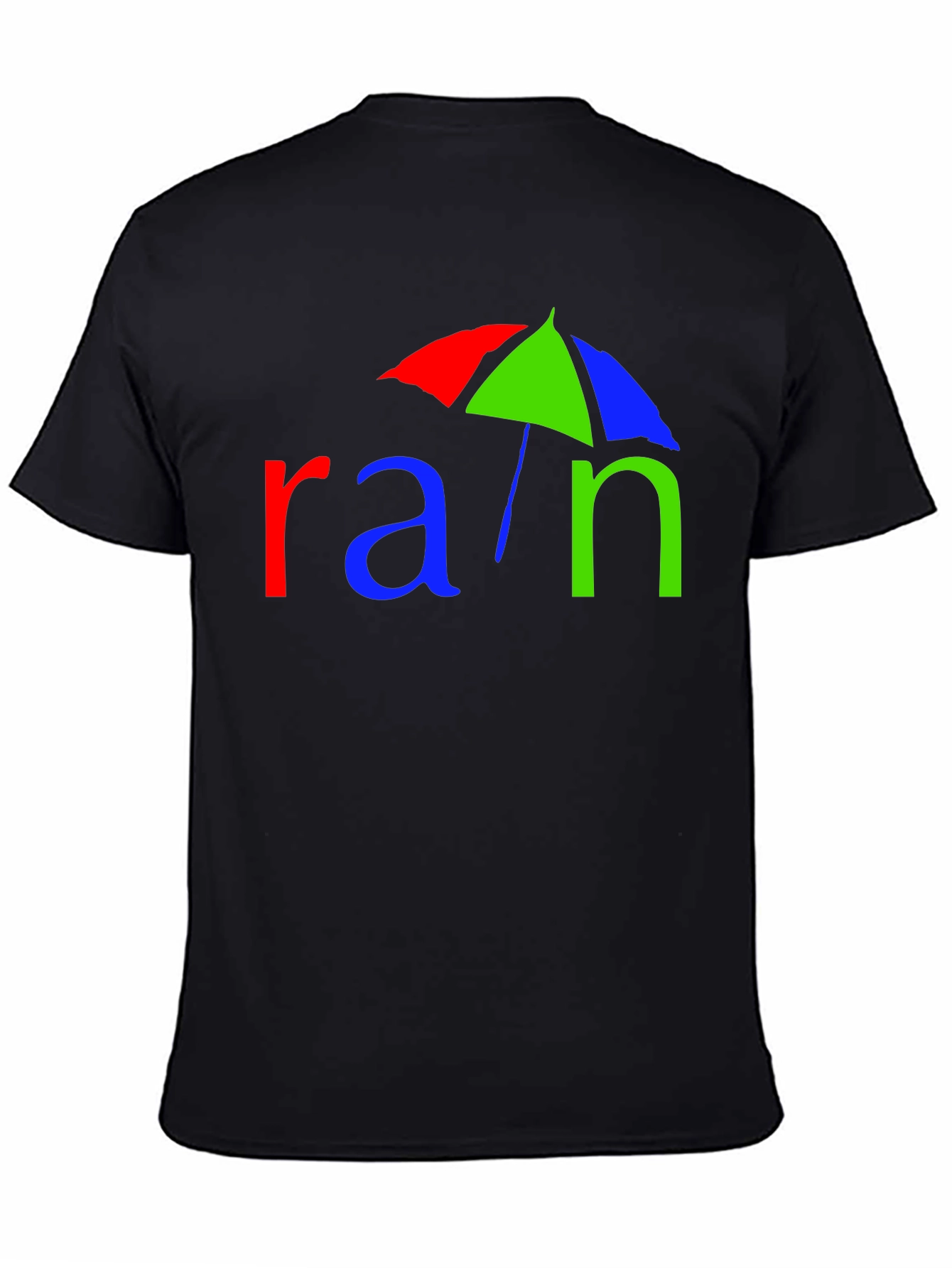 Rain Umbrella Graphic Tee - Black Cotton T-Shirt