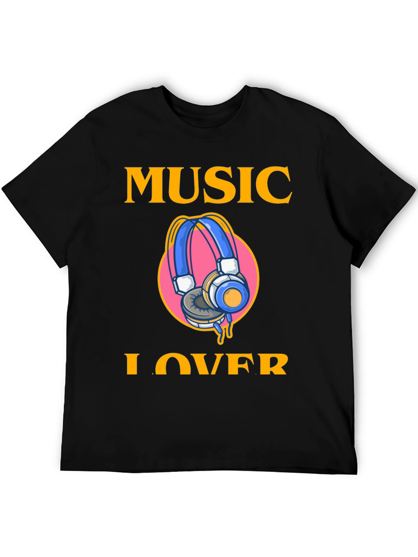 Music Lover Graphic Tee - Black Cotton T-Shirt