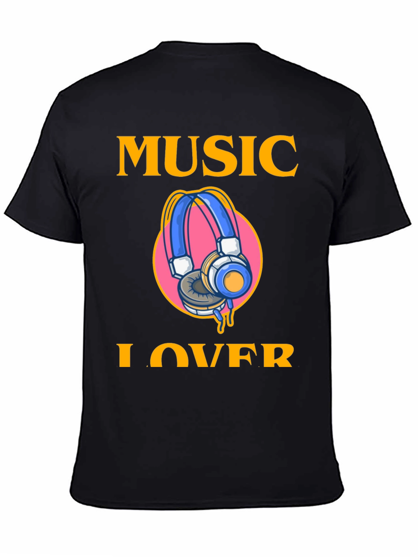 Music Lover Graphic Tee - Black Cotton T-Shirt