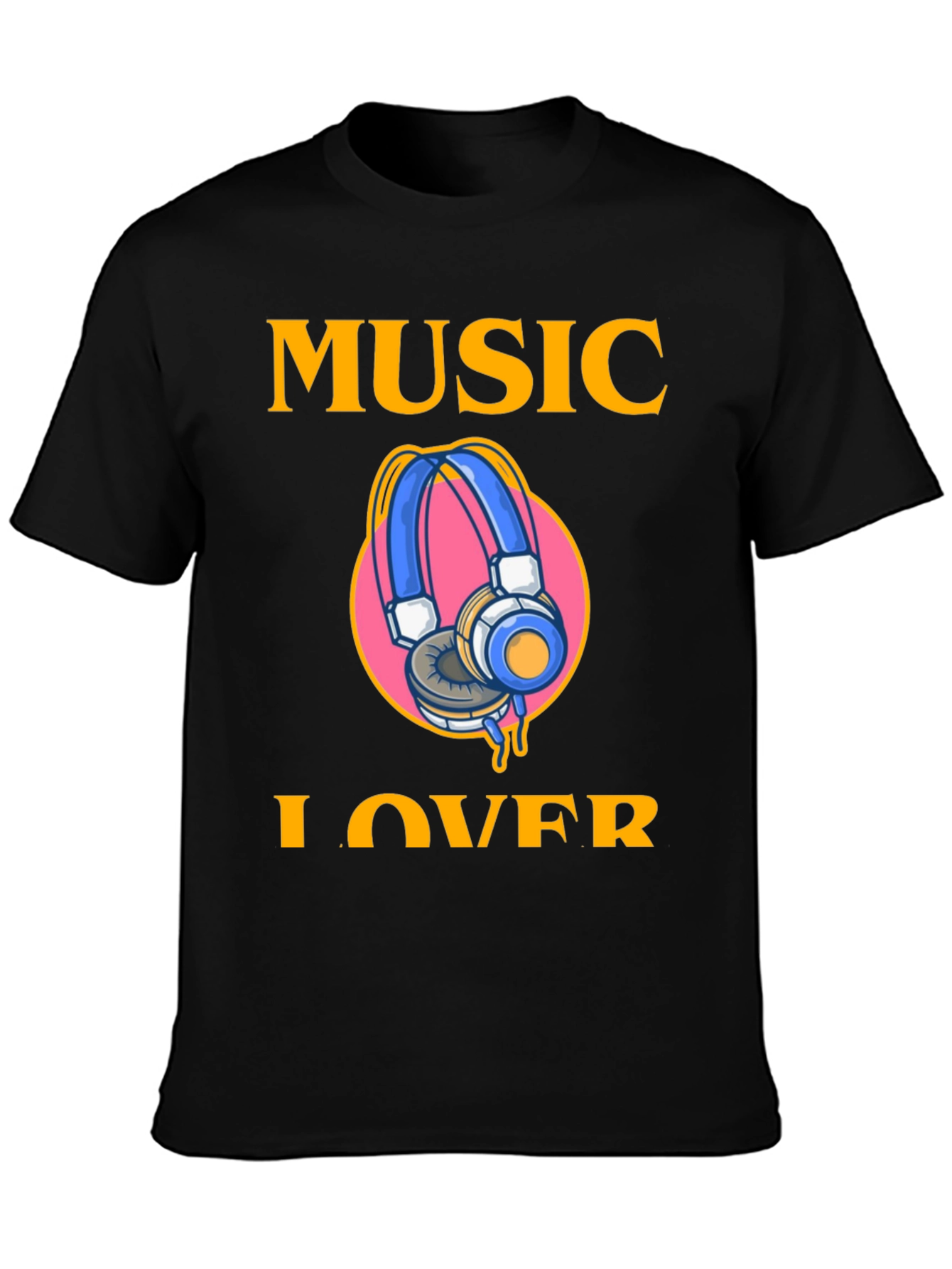 Music Lover Graphic Tee - Black Cotton T-Shirt