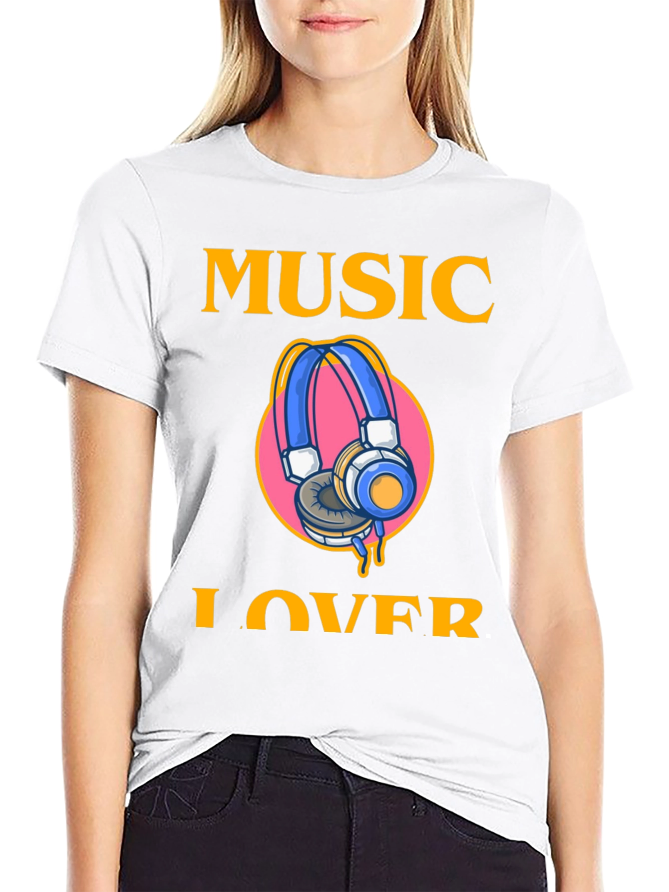 Music Lover Graphic Tee - Black Cotton T-Shirt