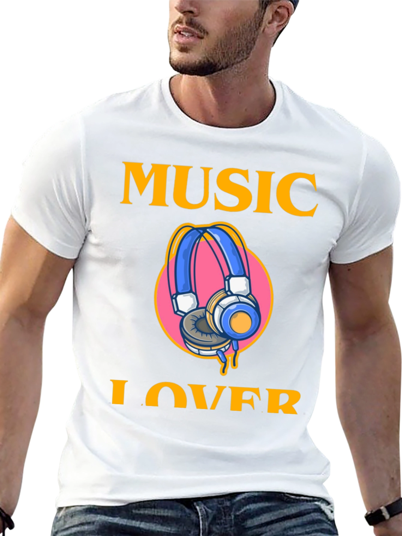 Music Lover Graphic Tee - Black Cotton T-Shirt